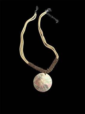 Lia Sophia Harvest Moon Multi-Strand Cord Abalone Statement Necklace